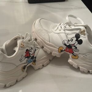 Disney Womens White with Mickey and Minnie Design